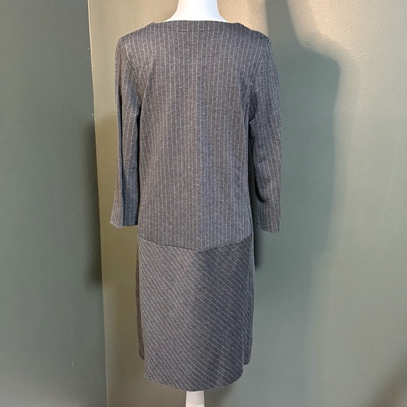 J.Jill Women’s Gray Pinstripe Ponte Knit Dress – Size M - Picture 3 of 6